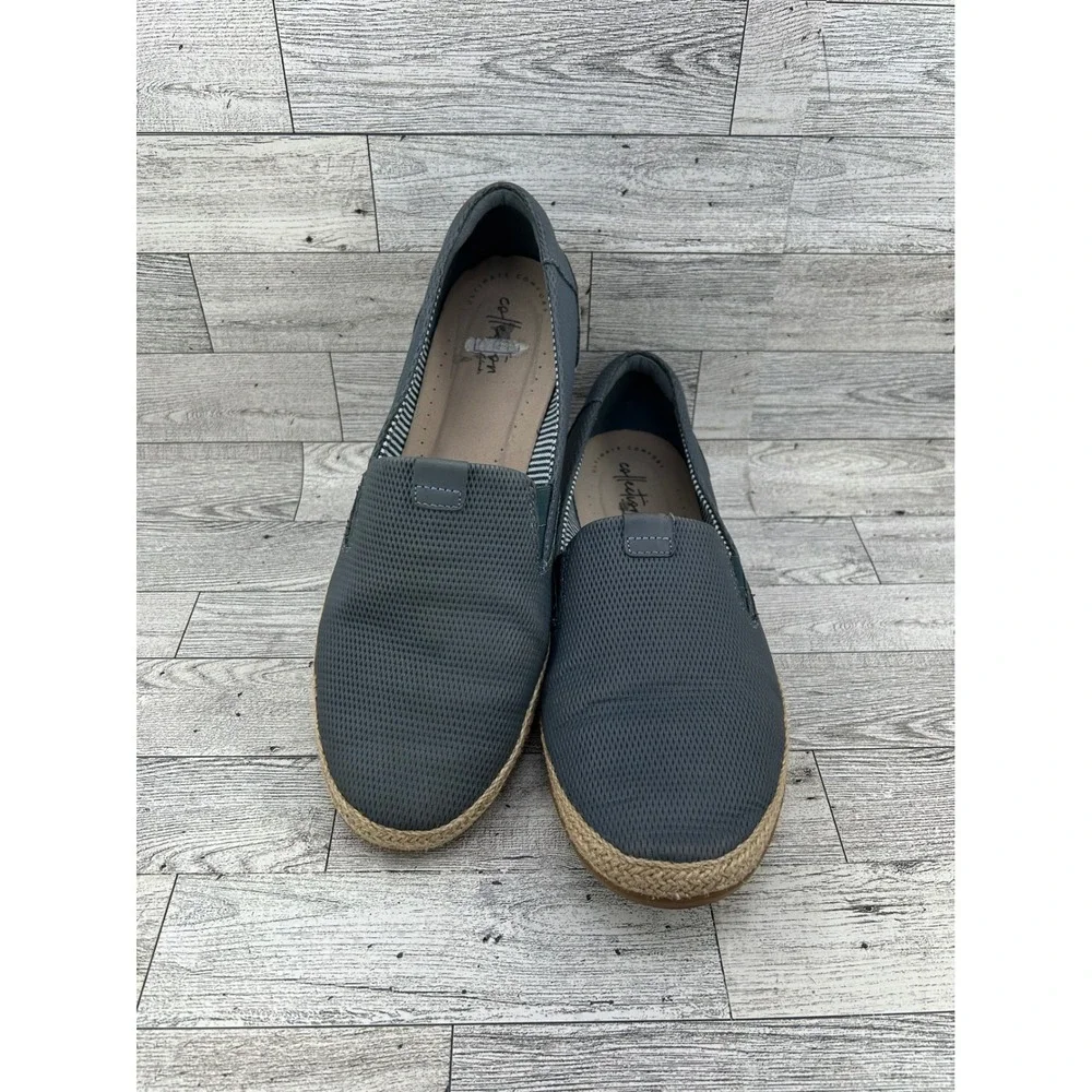 Clarks Collection Women's Slip‎ On Espadrille Comfort Loafers Size 11 Gray